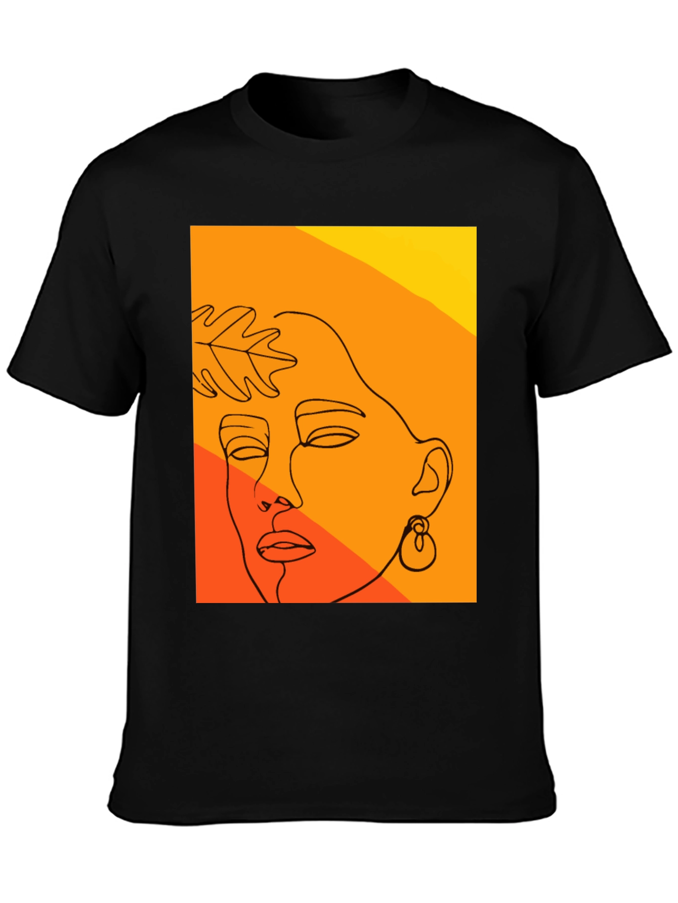 Abstract Face Line Art T-Shirt - Modern Graphic Tee