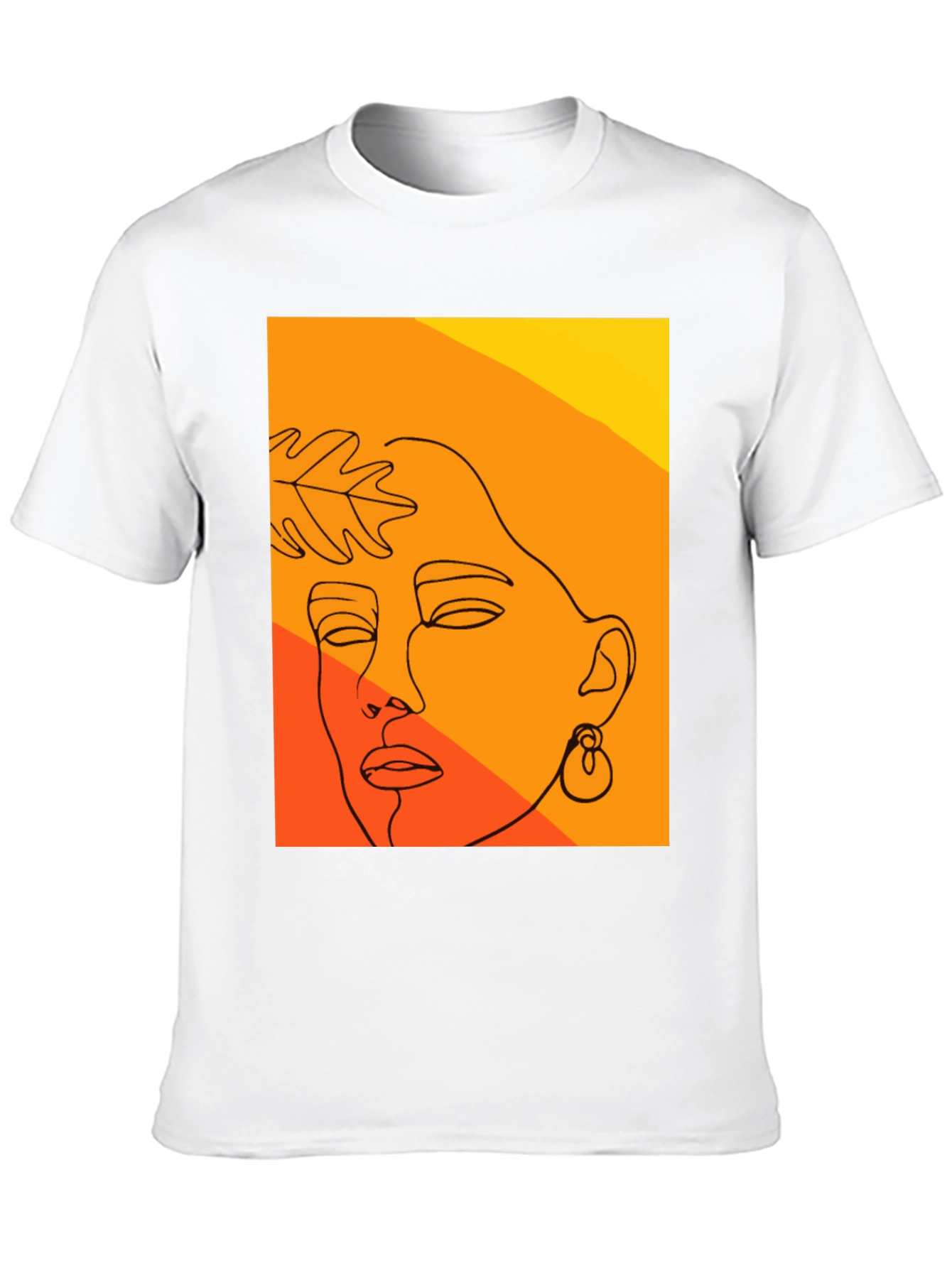 Abstract Face Line Art T-Shirt - Modern Graphic Tee