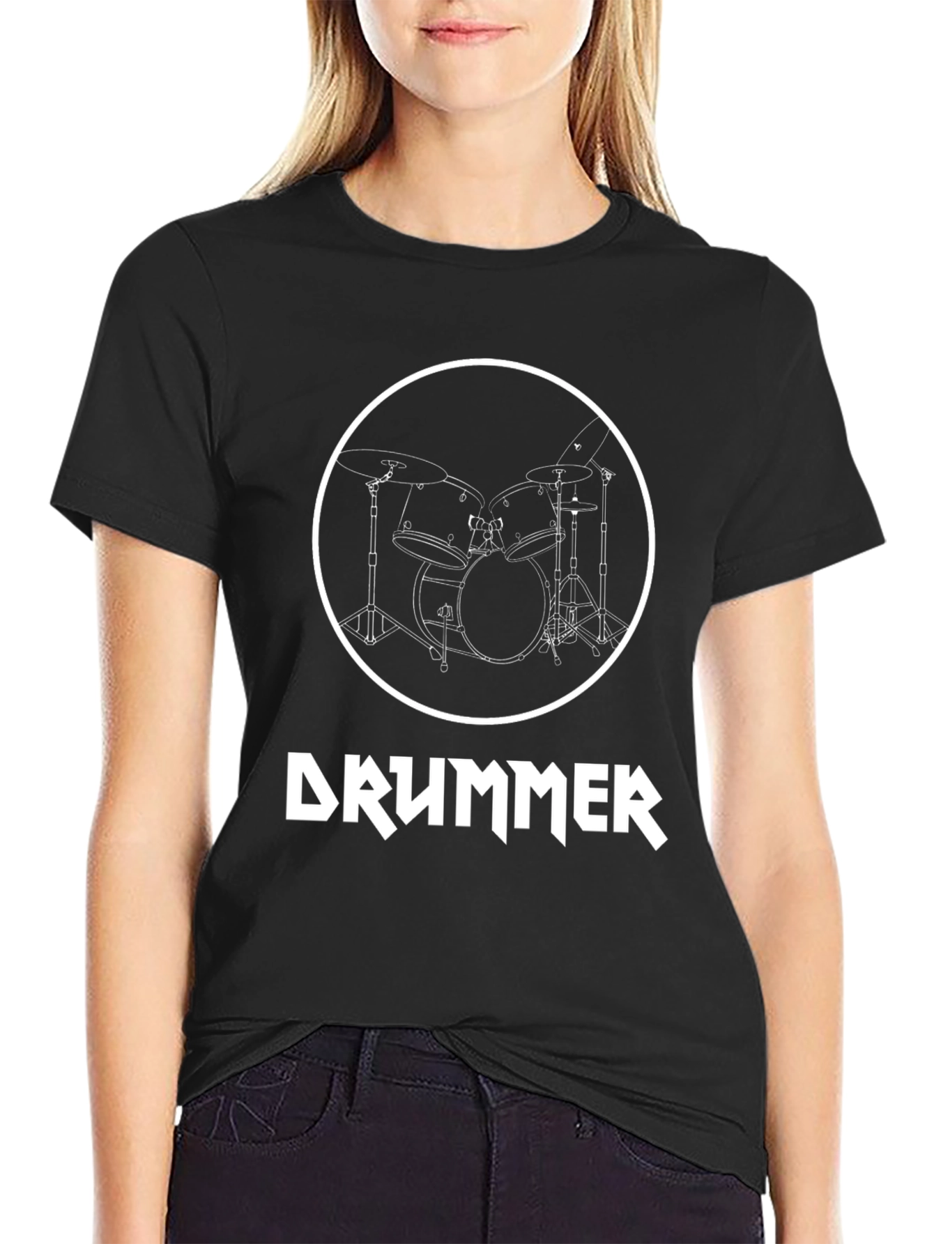 Drummer Graphic Tee - Black Music Lover Shirt