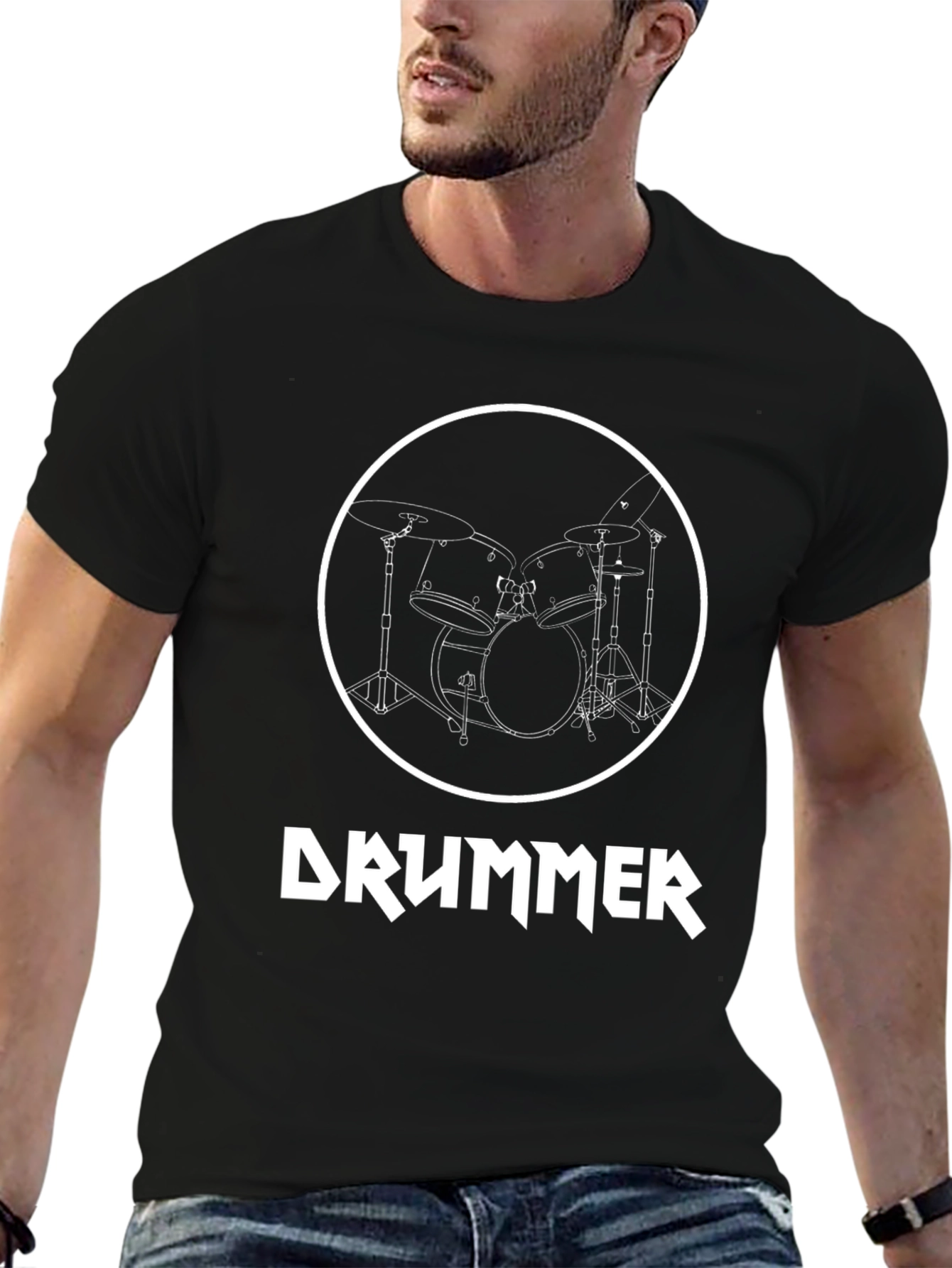 Drummer Graphic Tee - Black Music Lover Shirt