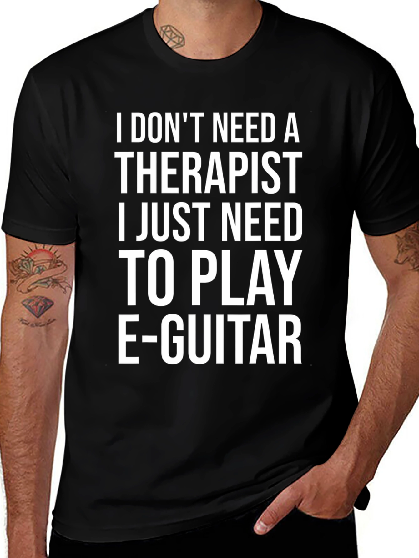 Funny Musician T-Shirt: Play E-Guitar Not Therapy