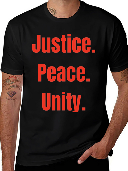 Justice Peace Unity Graphic Tee - Black