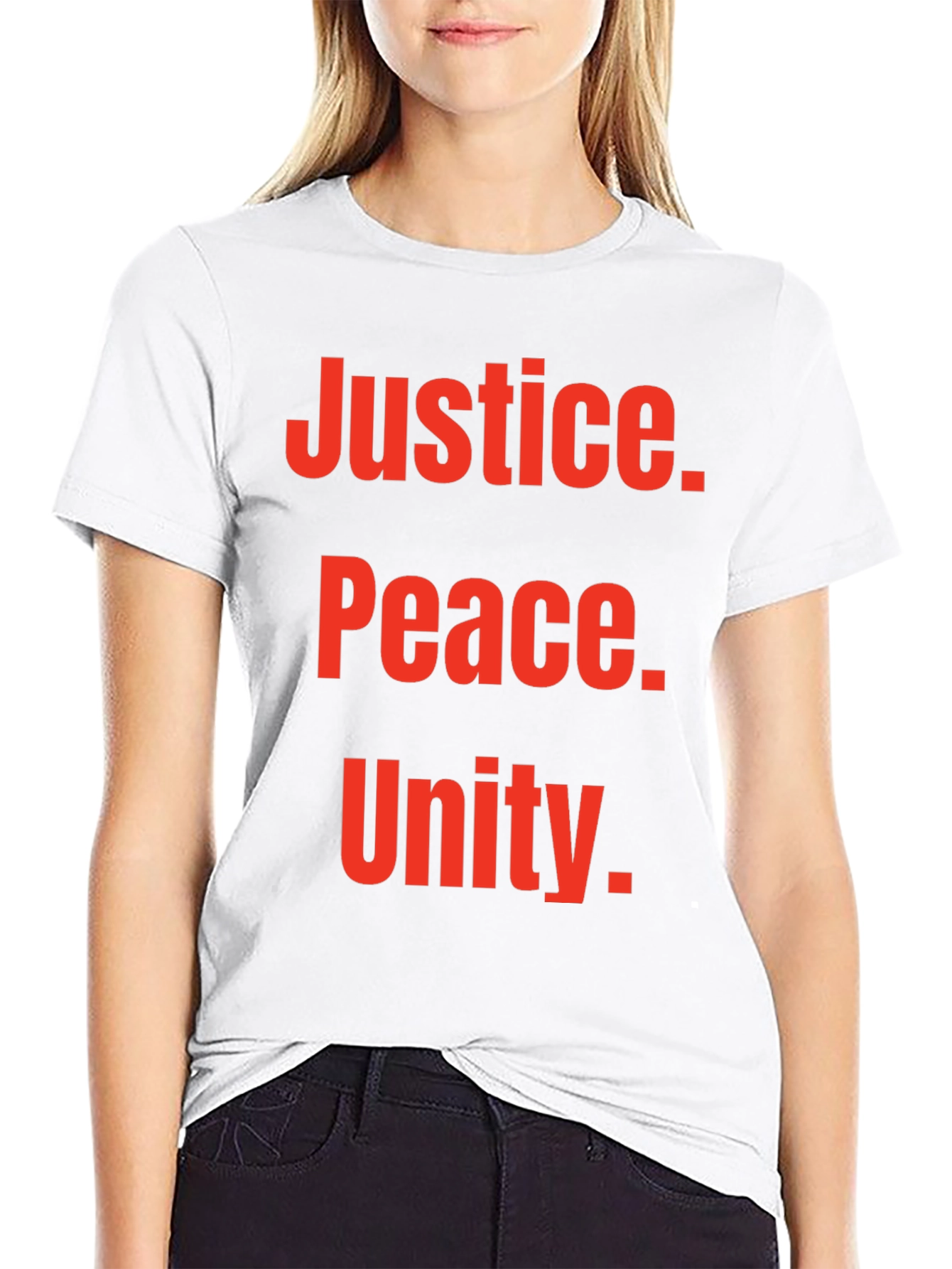 Justice Peace Unity Graphic Tee - Black