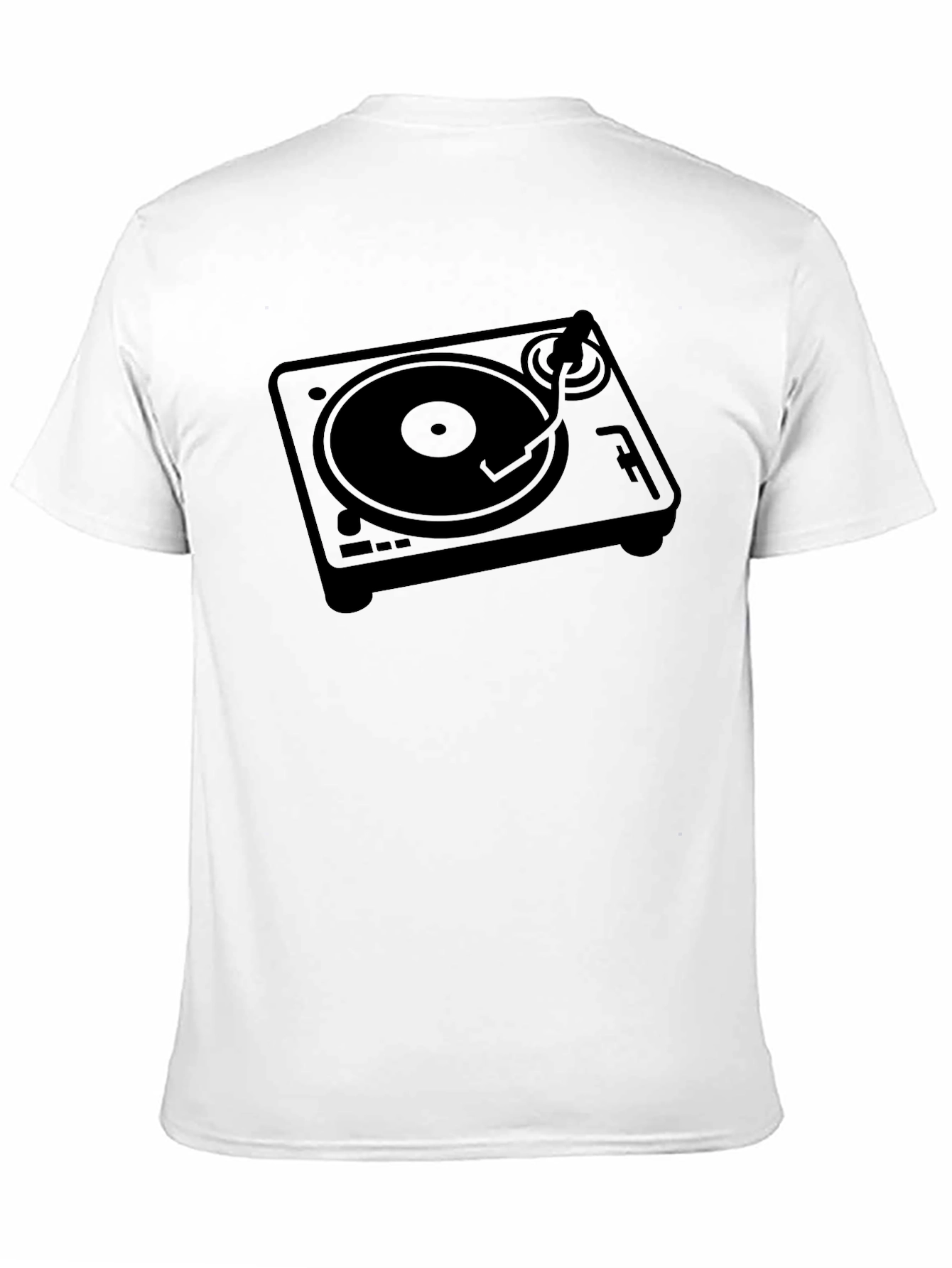 Retro Turntable Graphic Tee - Black DJ Shirt