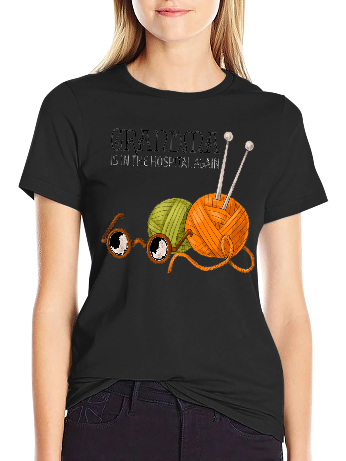 Grandma Hospital Again Funny Knit T-Shirt