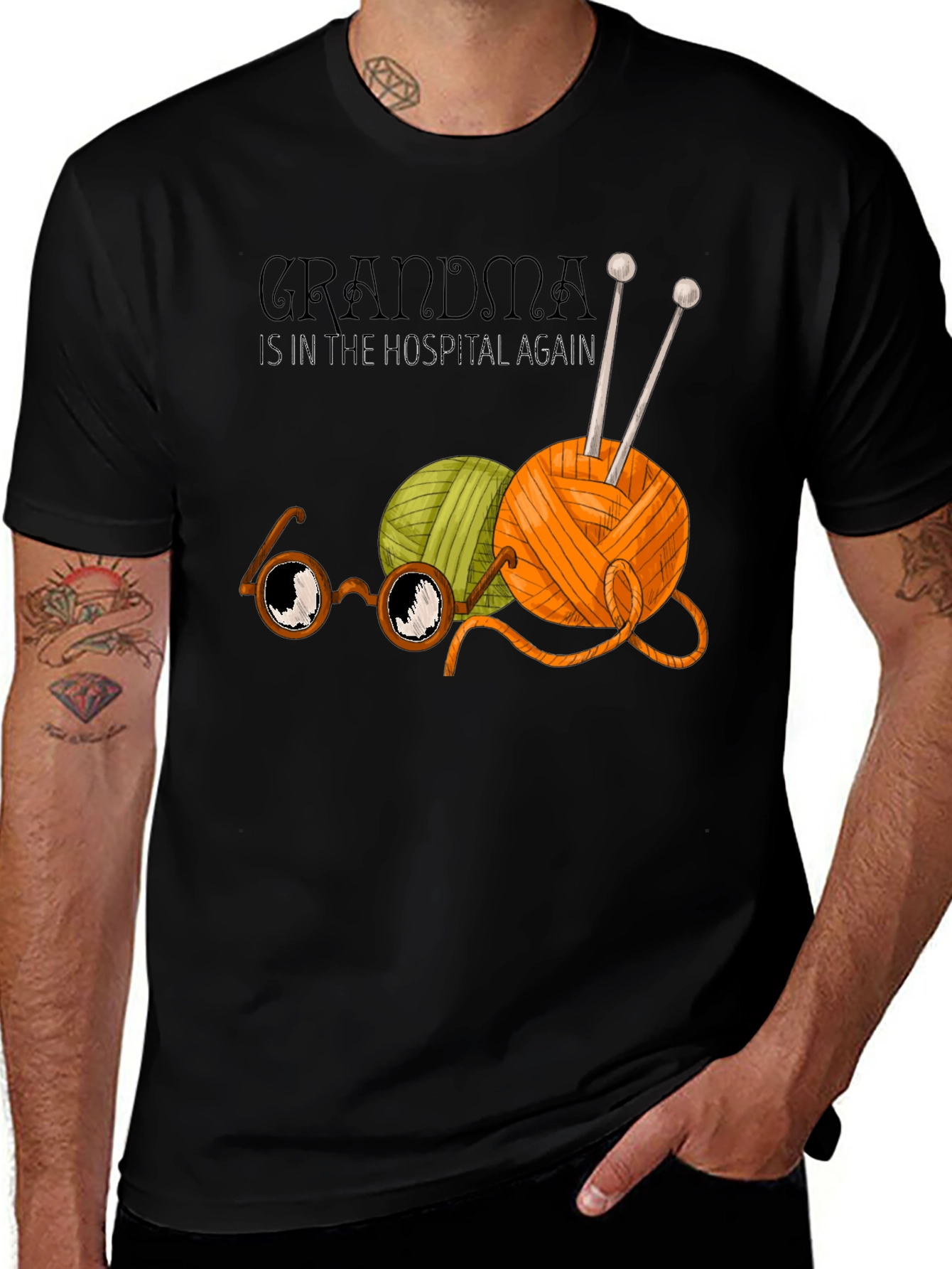 Grandma Hospital Again Funny Knit T-Shirt