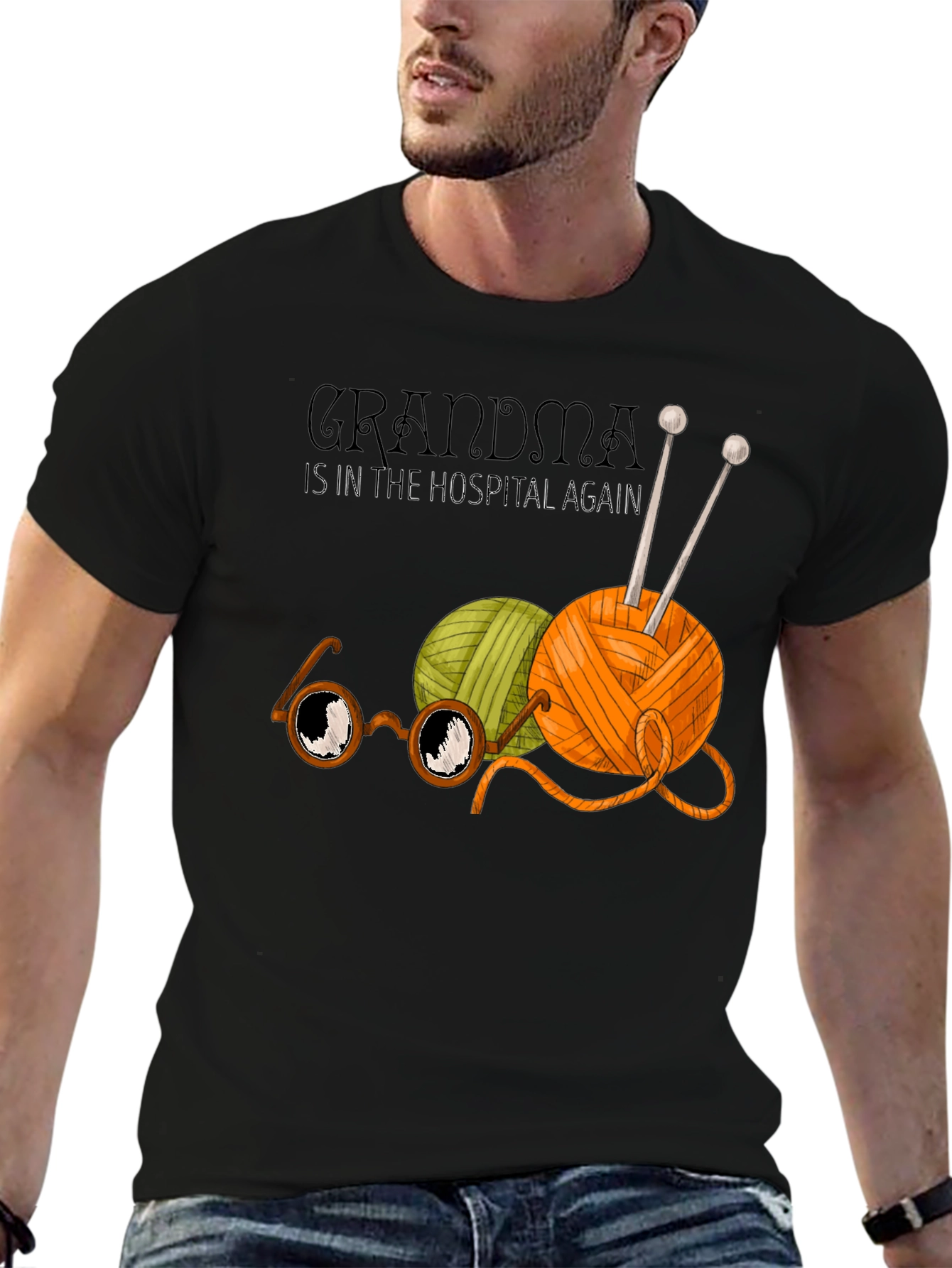 Grandma Hospital Again Funny Knit T-Shirt