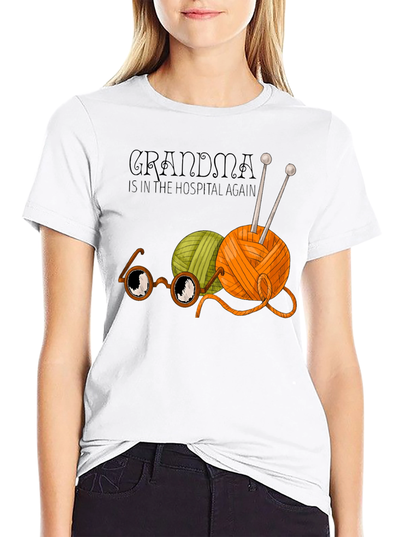 Grandma Hospital Again Funny Knit T-Shirt