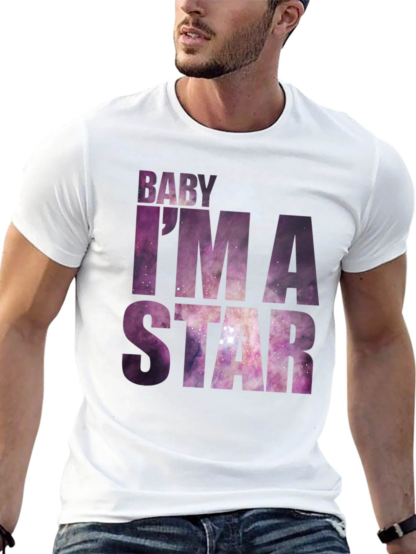 Baby Im A Star Graphic Tee - Galaxy Print