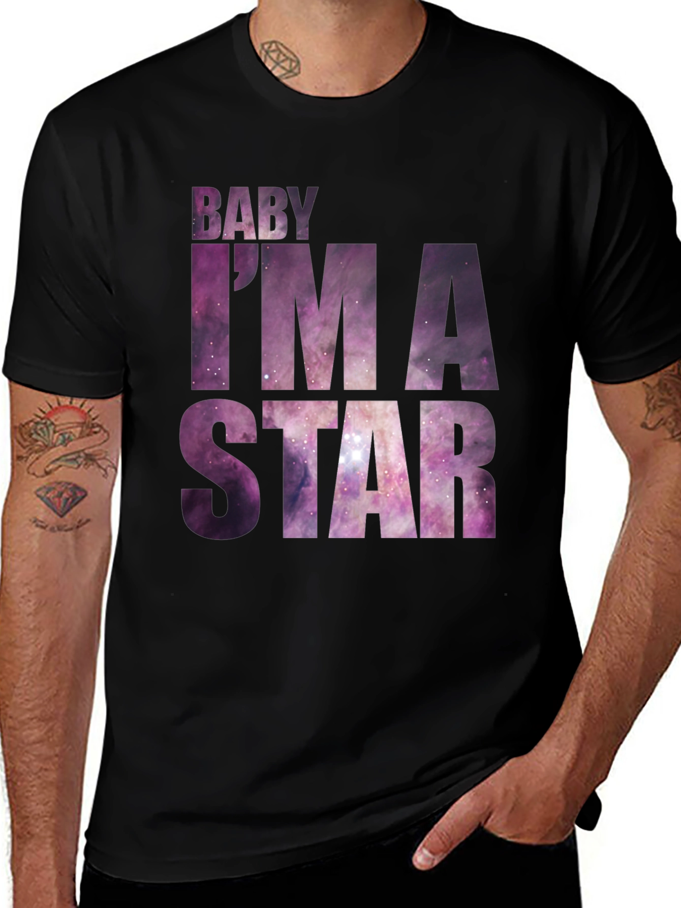 Baby Im A Star Graphic Tee - Galaxy Print