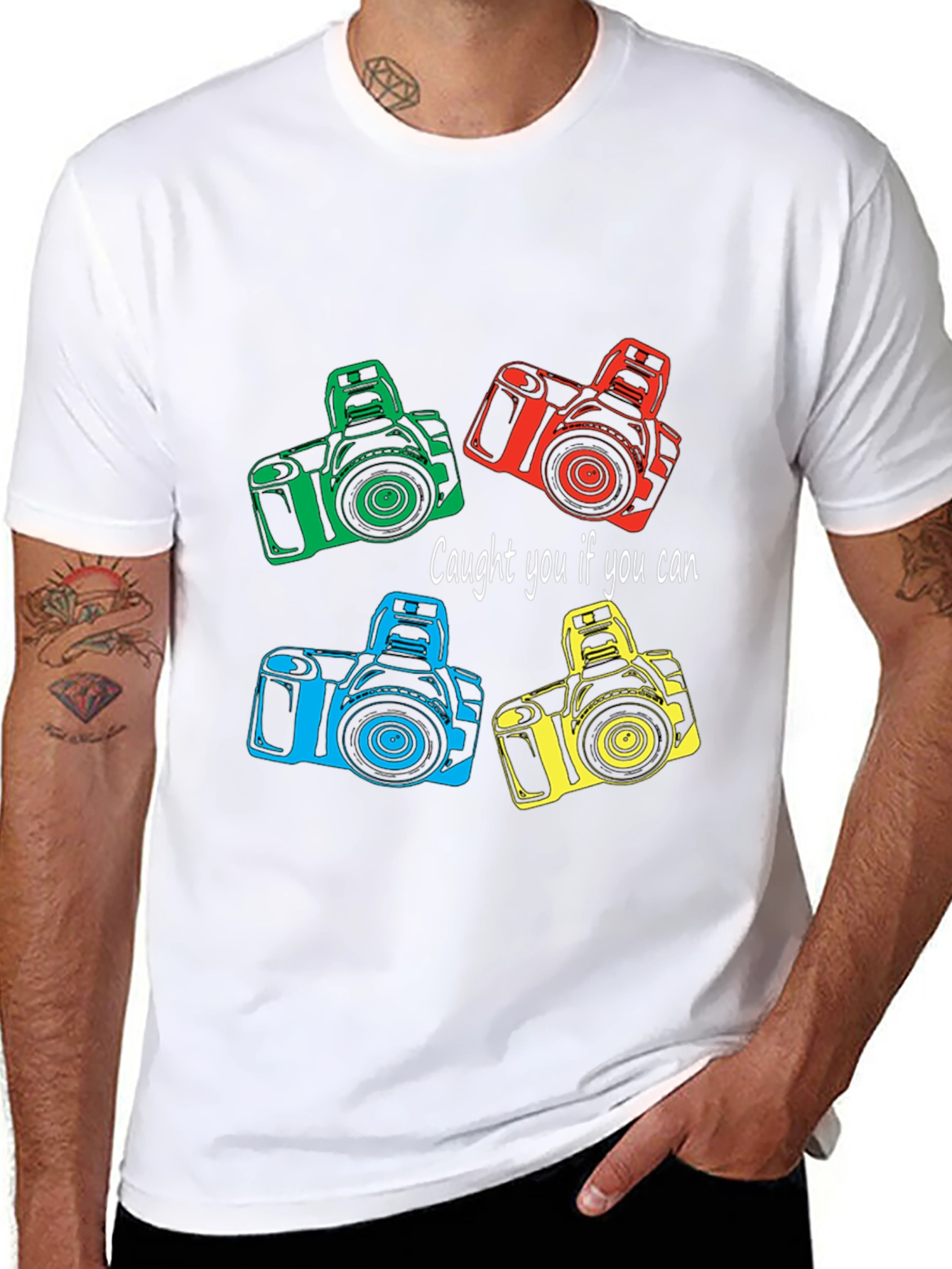 Caught You Camera Graphic Tee - Black