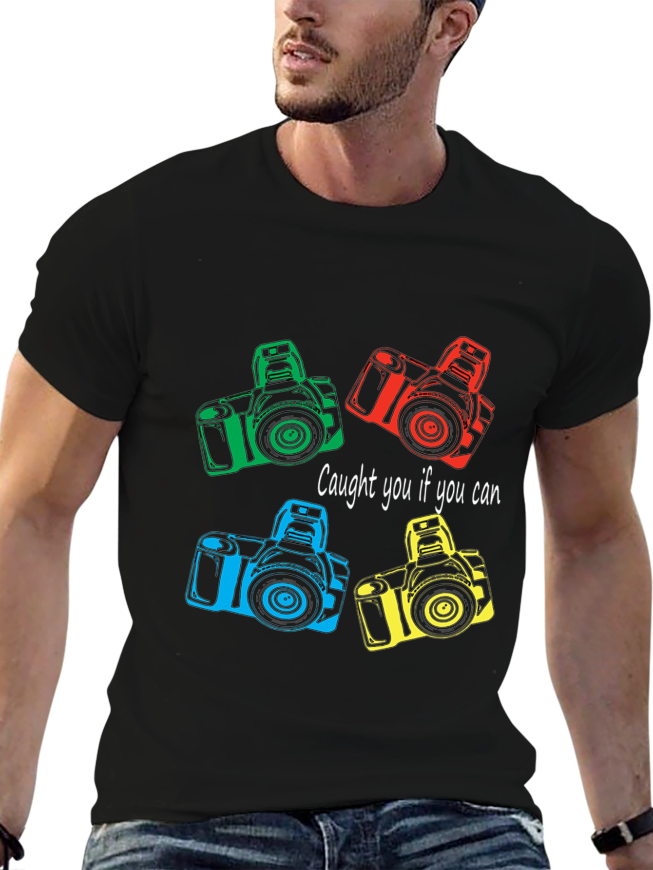 Caught You Camera Graphic Tee - Black
