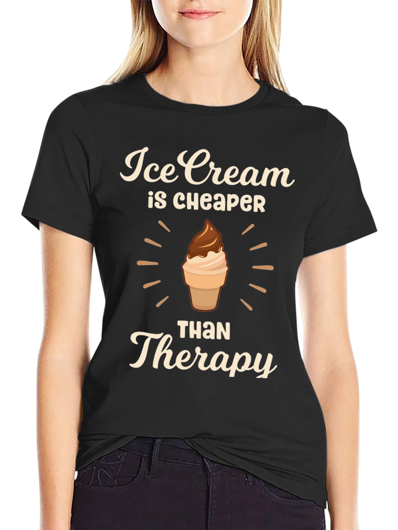 Ice Cream Cheaper Than Therapy Graphic Tee