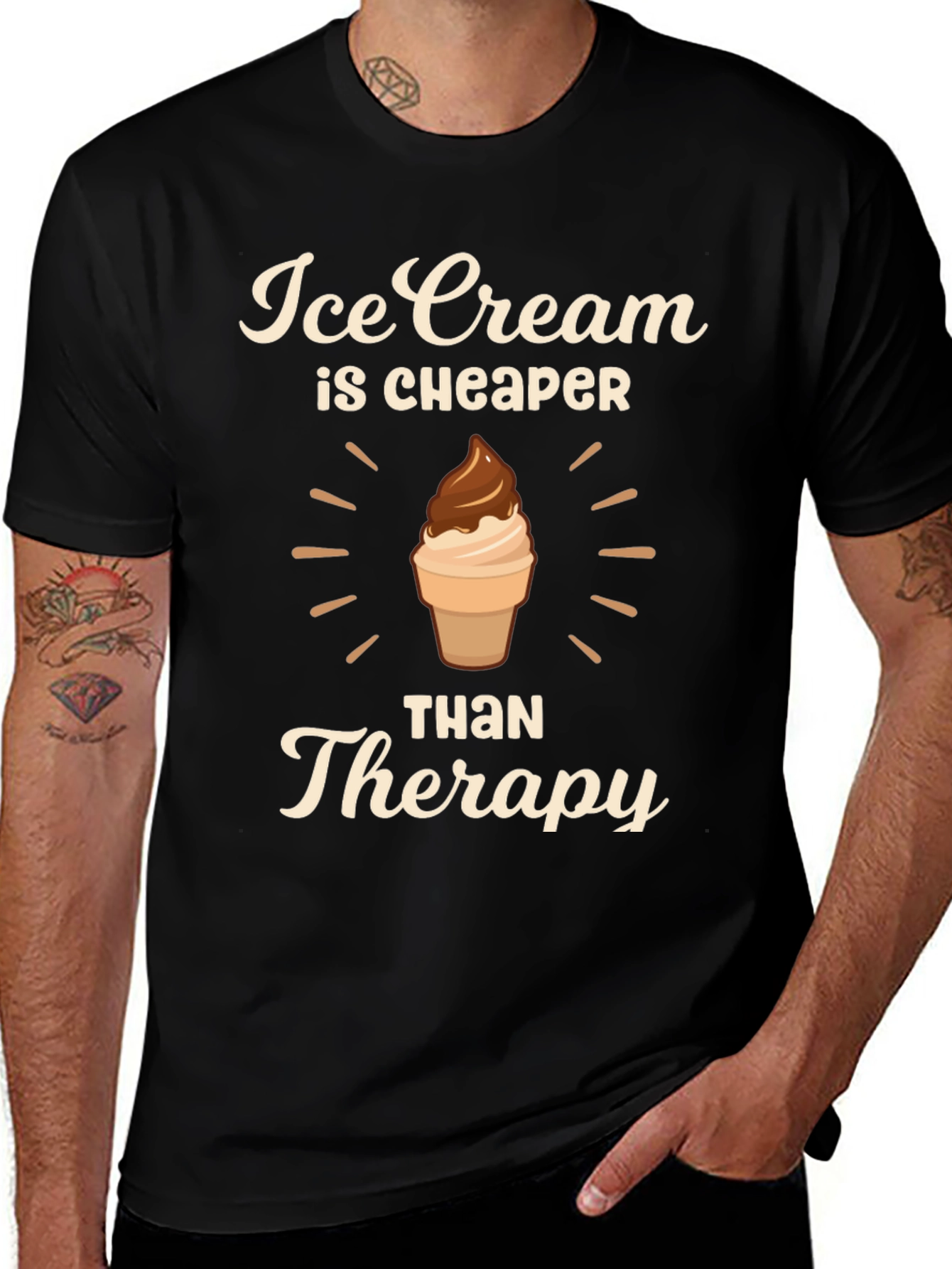 Ice Cream Cheaper Than Therapy Graphic Tee