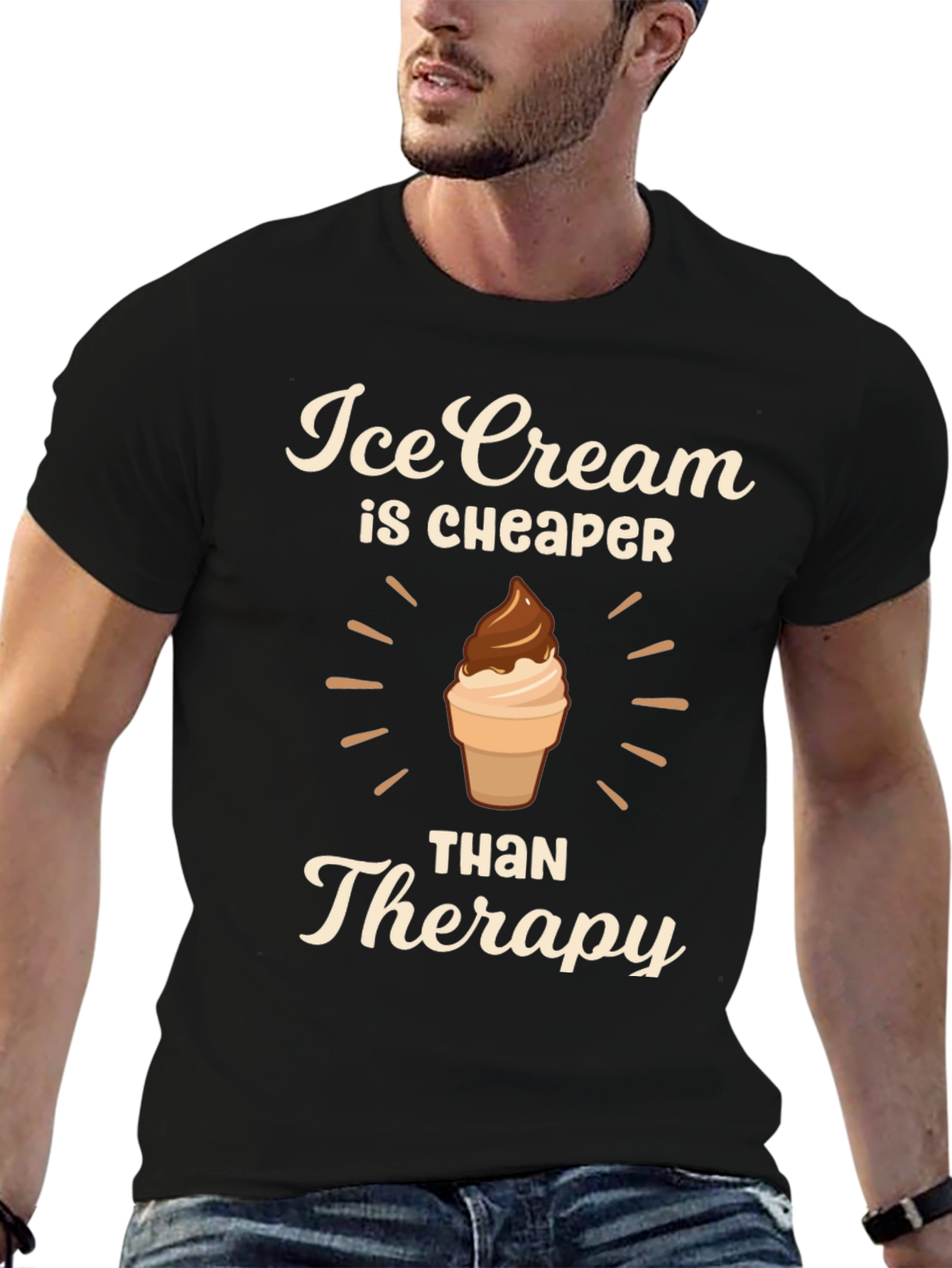 Ice Cream Cheaper Than Therapy Graphic Tee