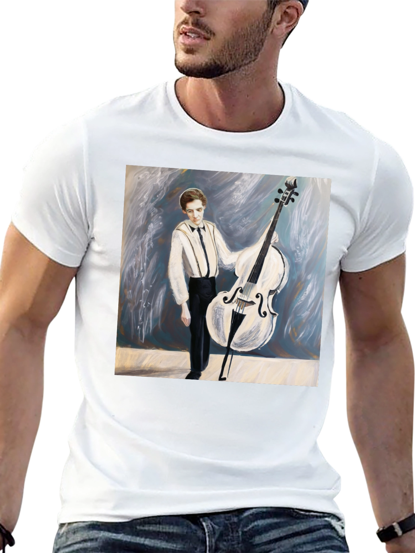 Musician Double Bass Art T-Shirt