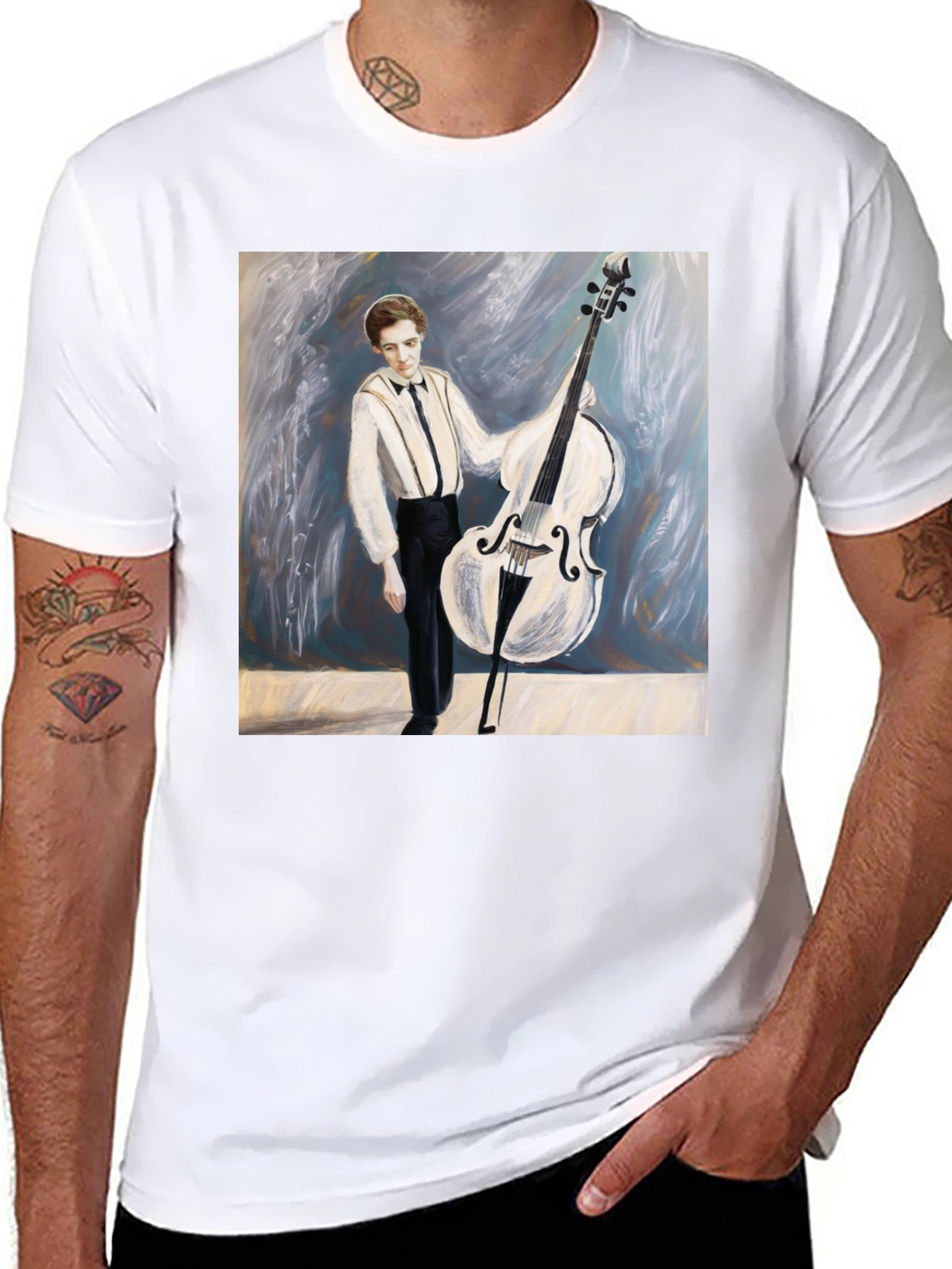 Musician Double Bass Art T-Shirt