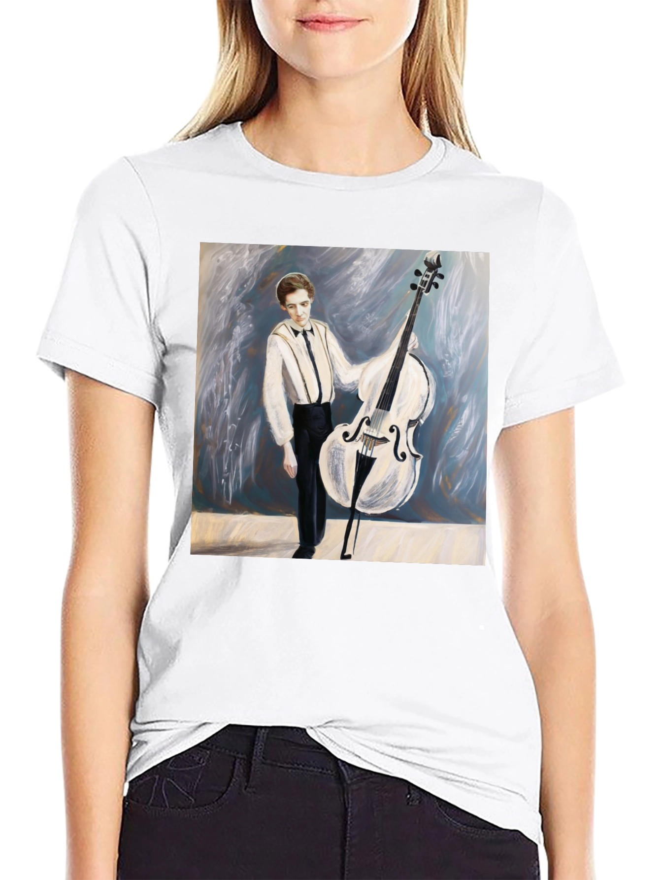 Musician Double Bass Art T-Shirt