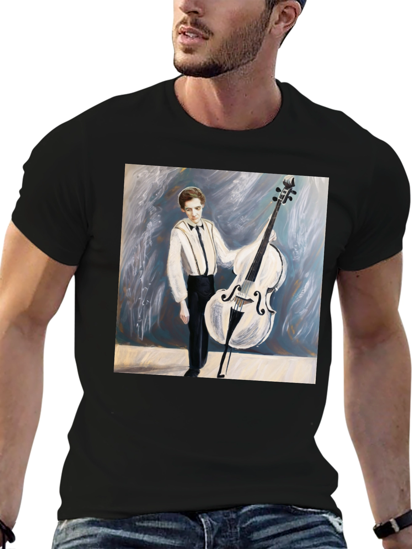 Musician Double Bass Art T-Shirt