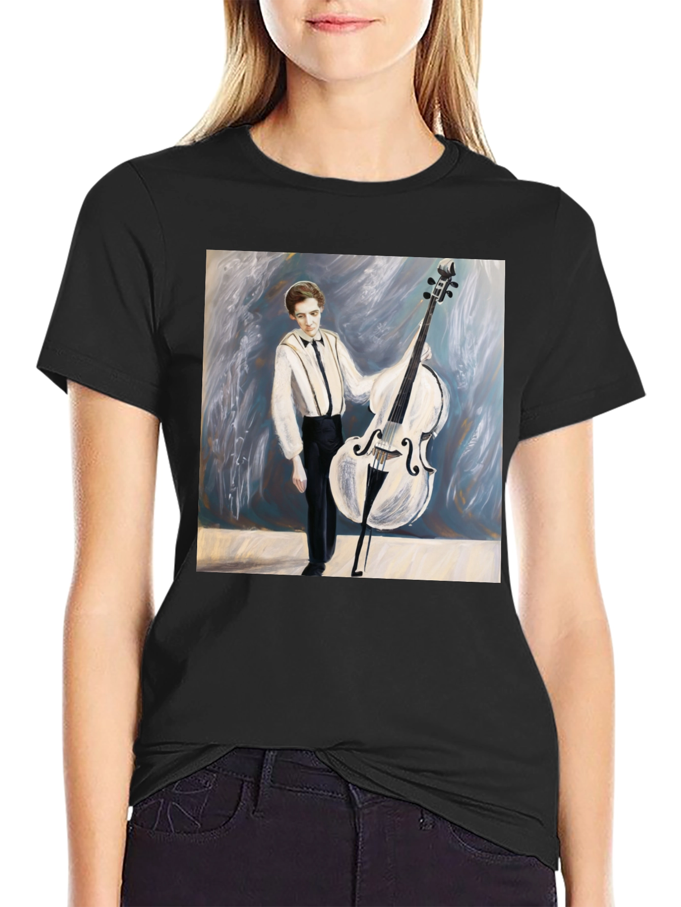 Musician Double Bass Art T-Shirt