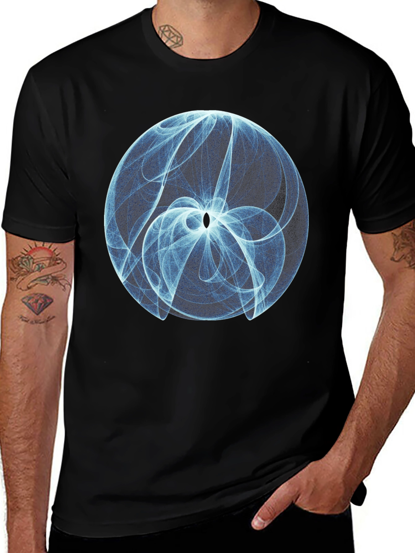 Abstract Orb Graphic Tee - Modern Casual Style