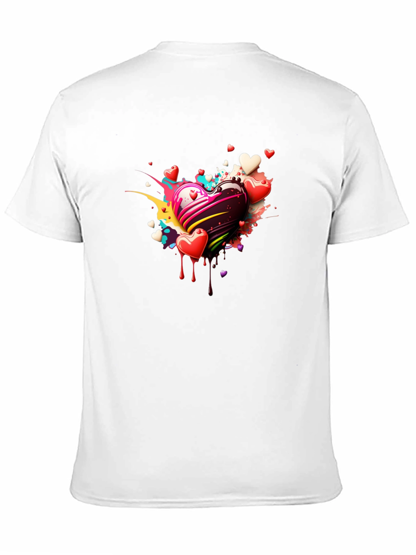 Heart Splash Black T-Shirt