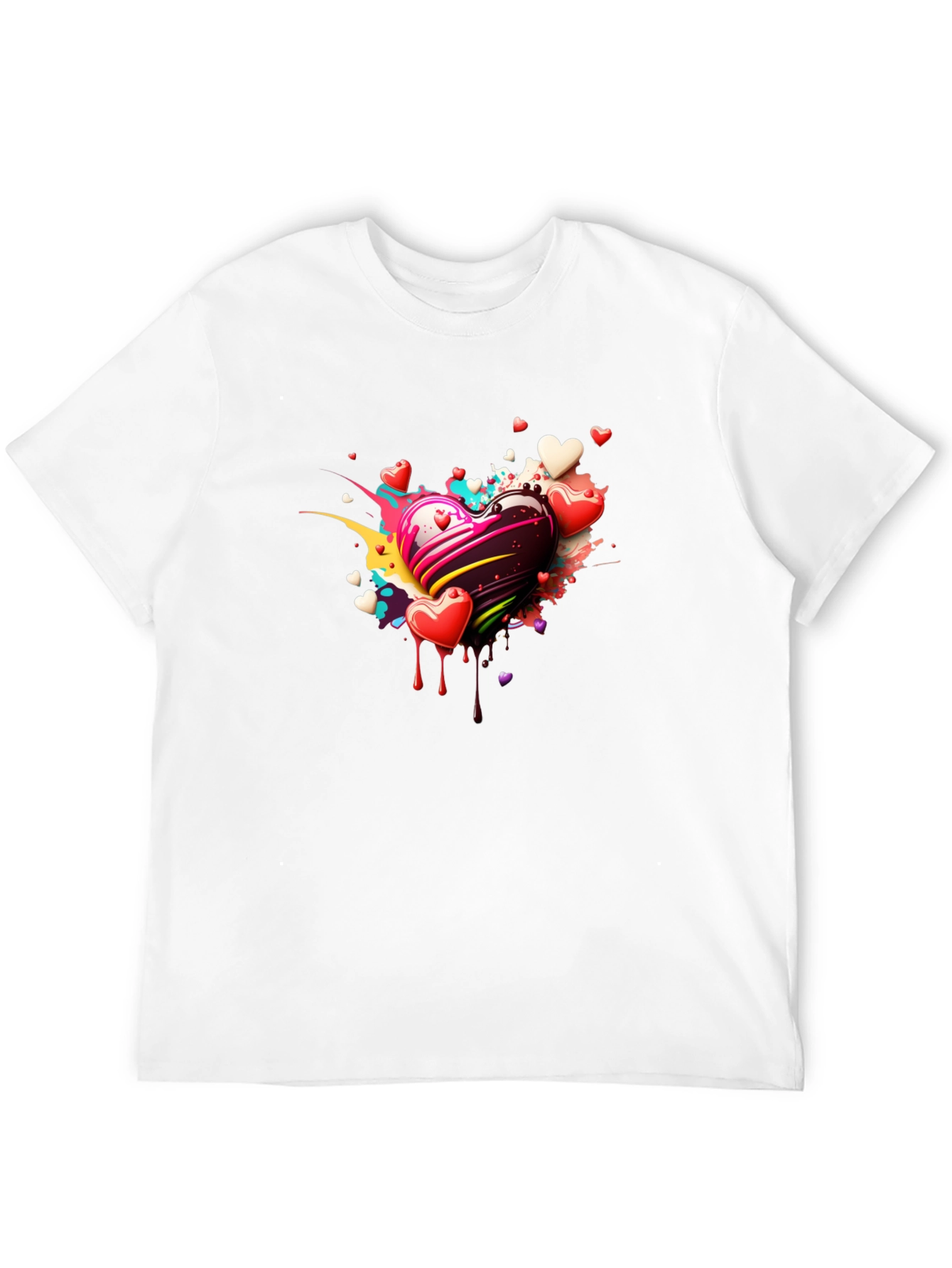 Heart Splash Black T-Shirt