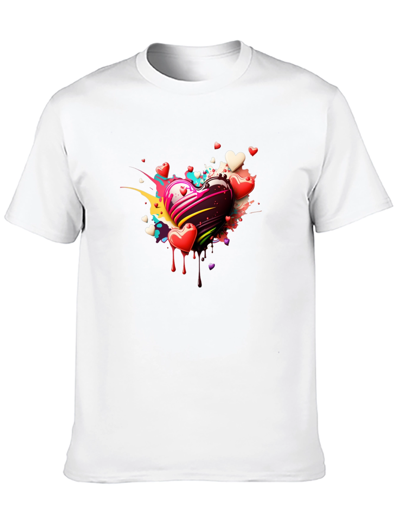 Heart Splash Black T-Shirt