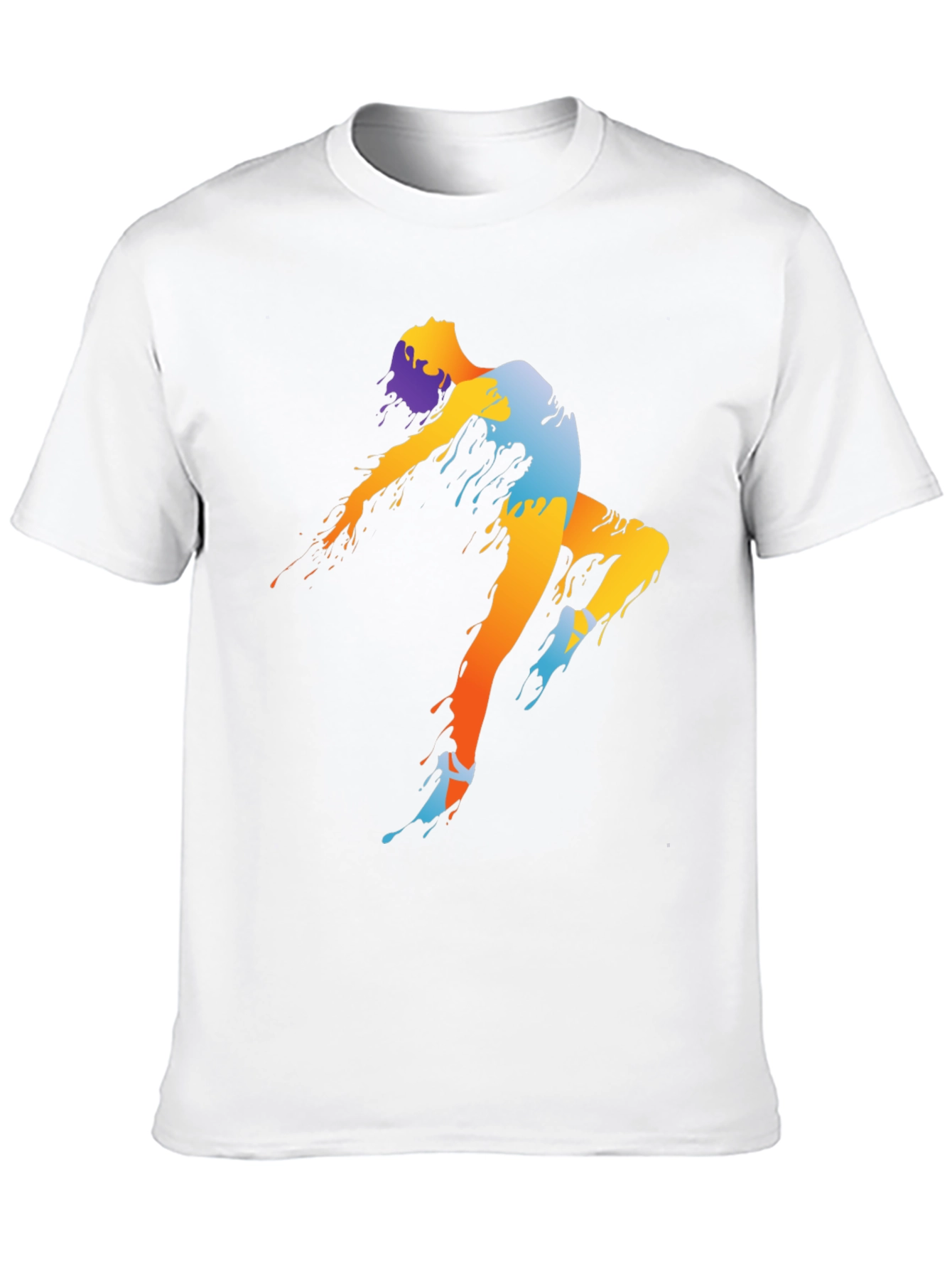 Abstract Dancer Graphic Tee - Black Cotton Shirt