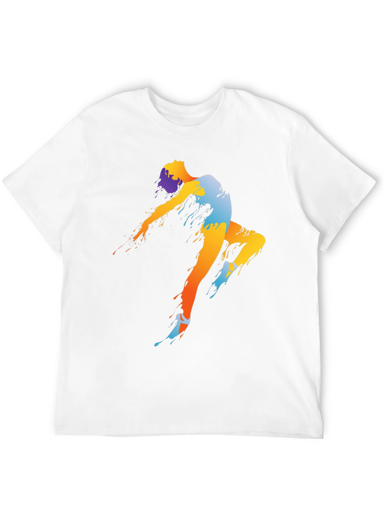 Abstract Dancer Graphic Tee - Black Cotton Shirt
