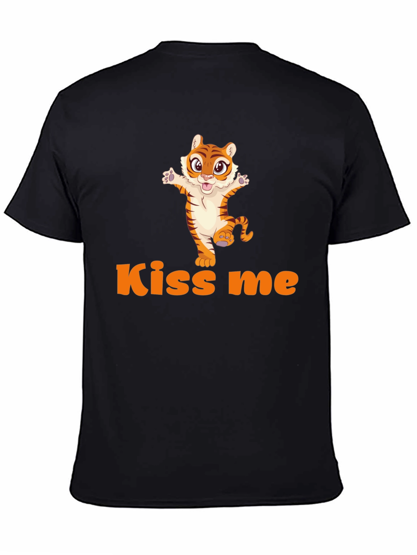 Kiss Me Tiger Graphic Tee - Cute Animal Design