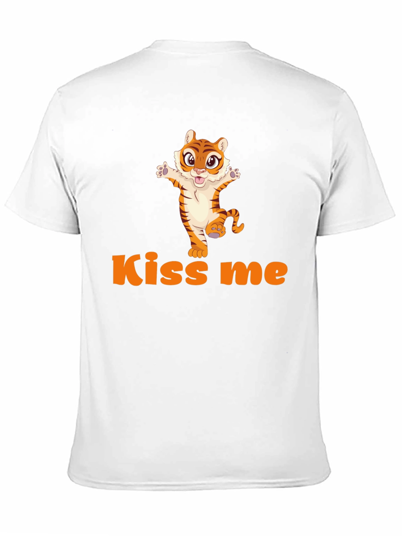 Kiss Me Tiger Graphic Tee - Cute Animal Design