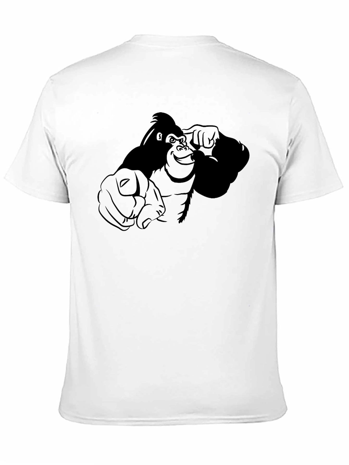 Pointing Gorilla Graphic Tee - Black Cotton Blend