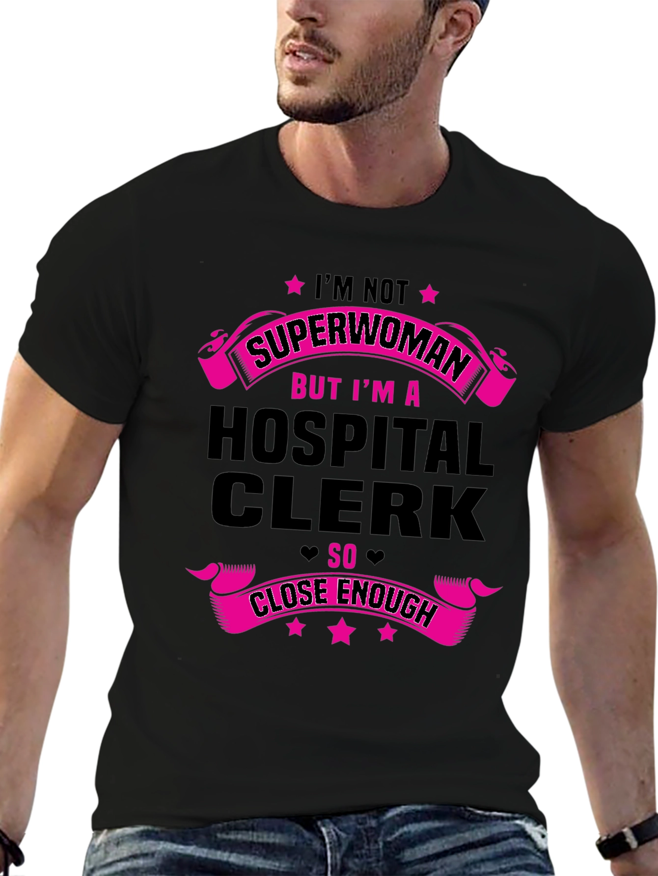 Hospital Clerk Superwoman Graphic Tee