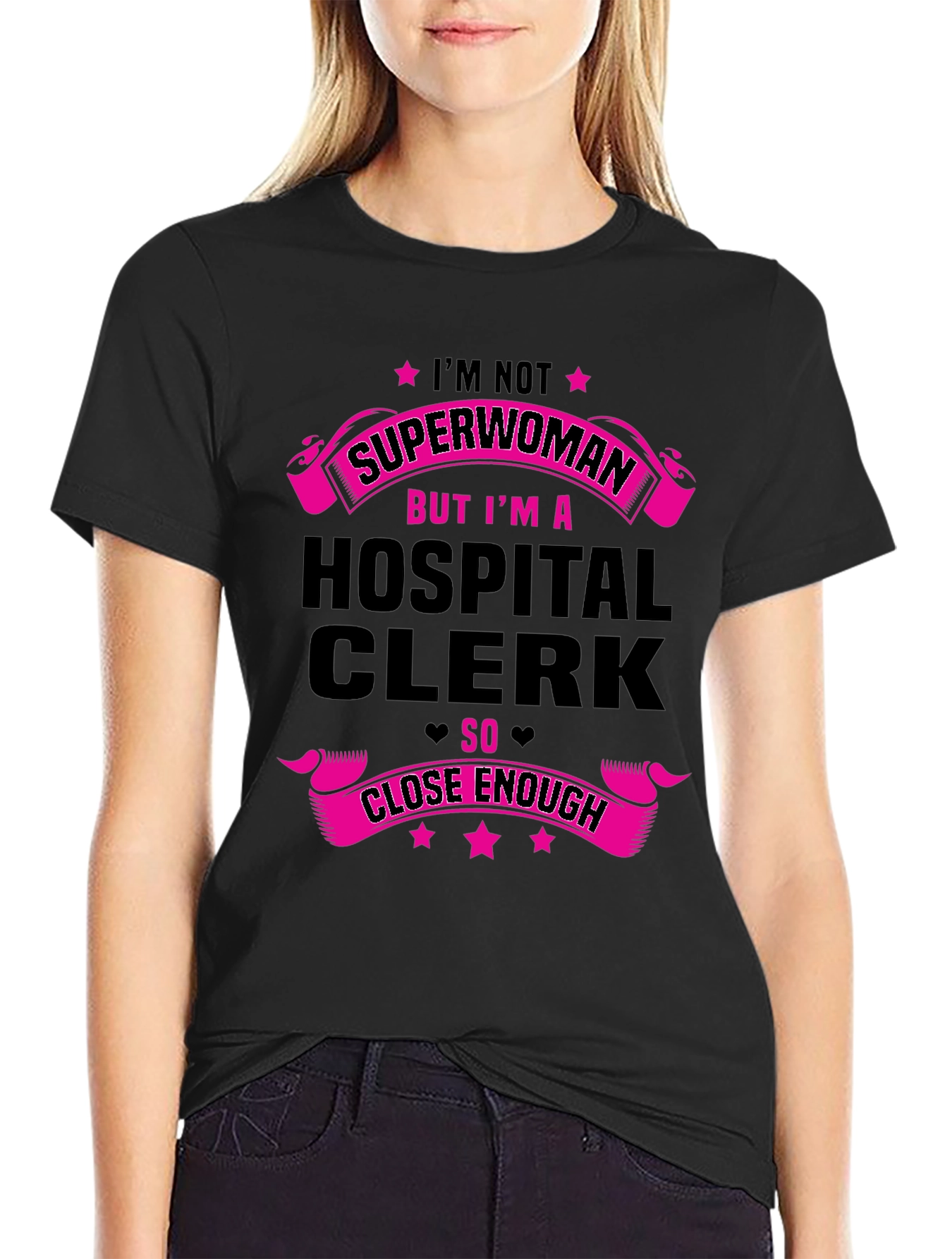 Hospital Clerk Superwoman Graphic Tee