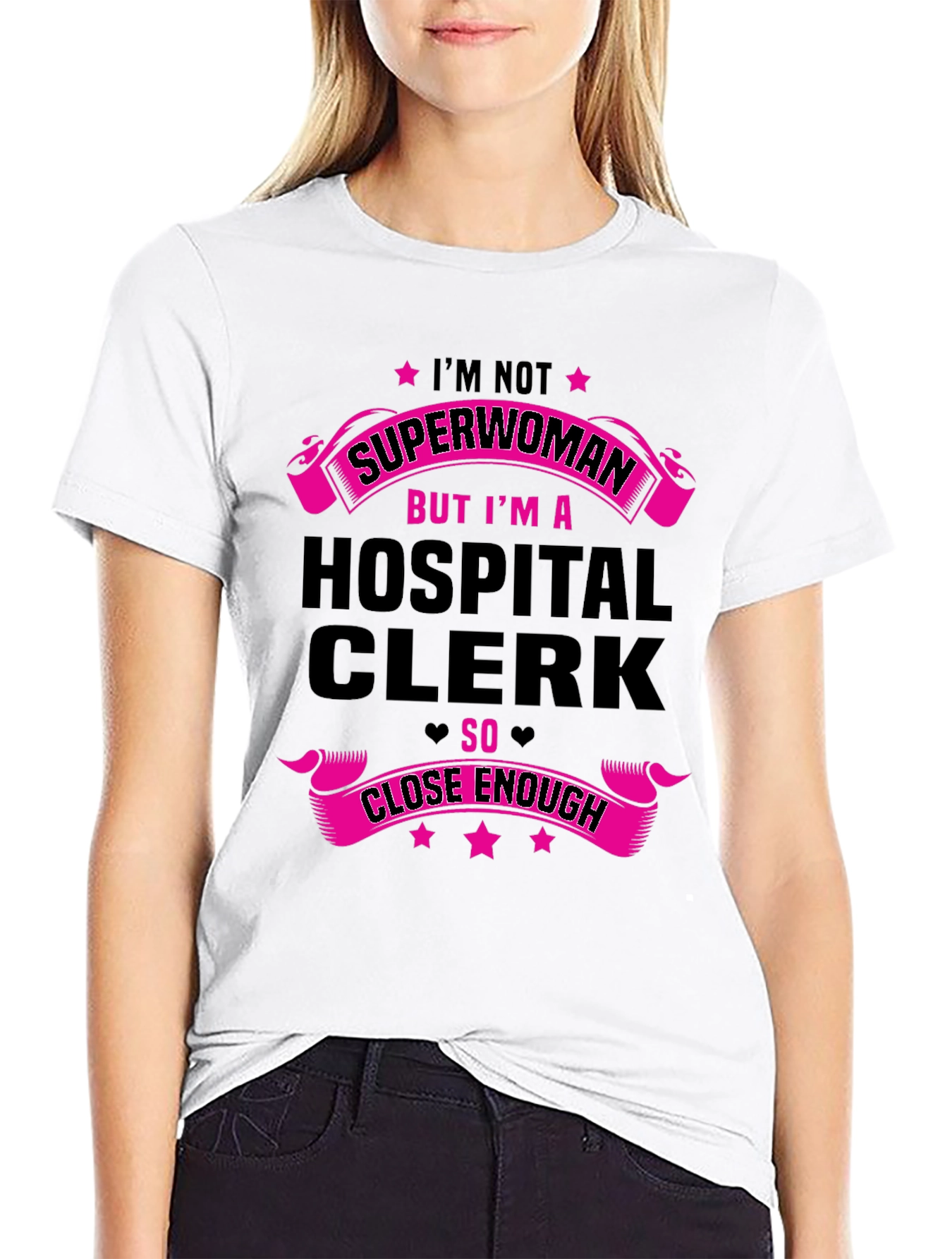 Hospital Clerk Superwoman Graphic Tee