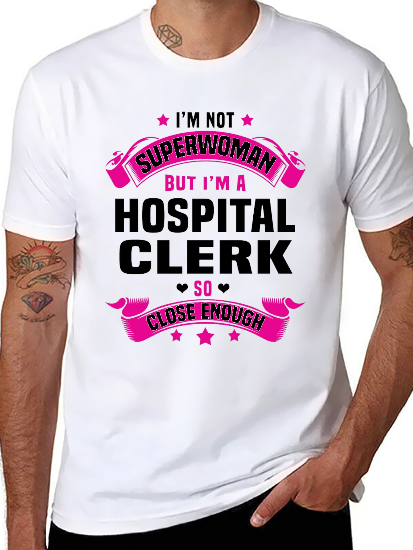Hospital Clerk Superwoman Graphic Tee