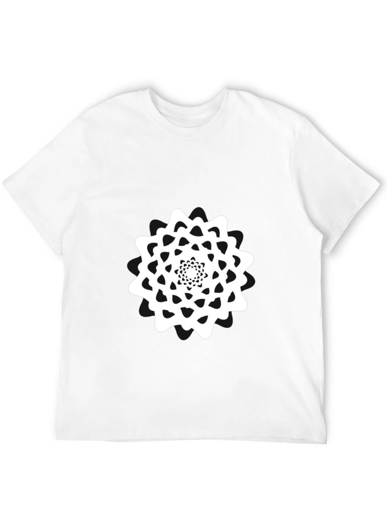 Abstract Mandala Graphic Tee - Black