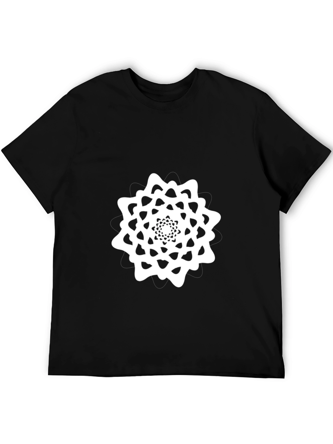 Abstract Mandala Graphic Tee - Black