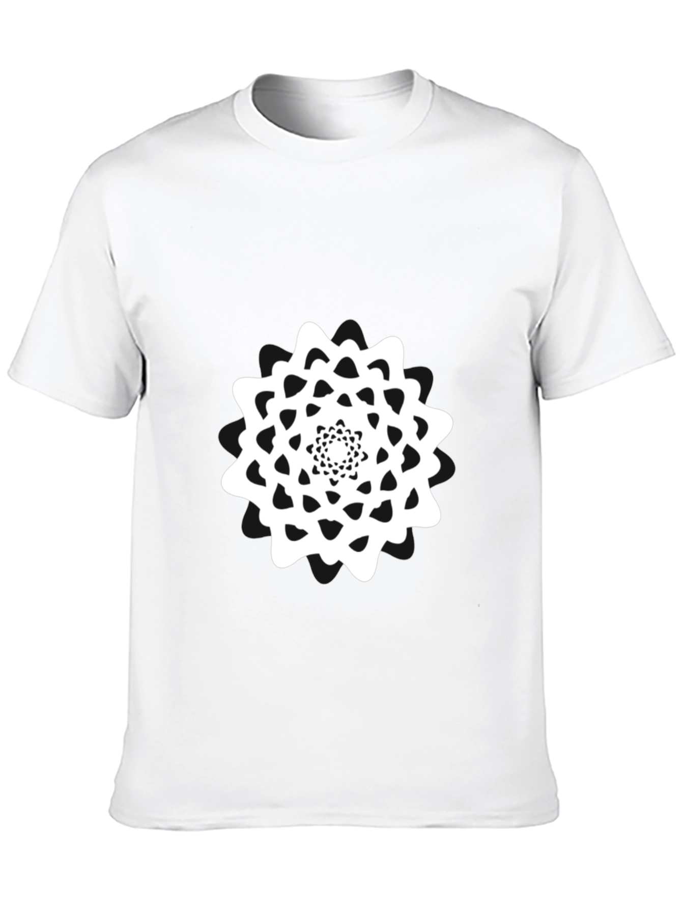 Abstract Mandala Graphic Tee - Black