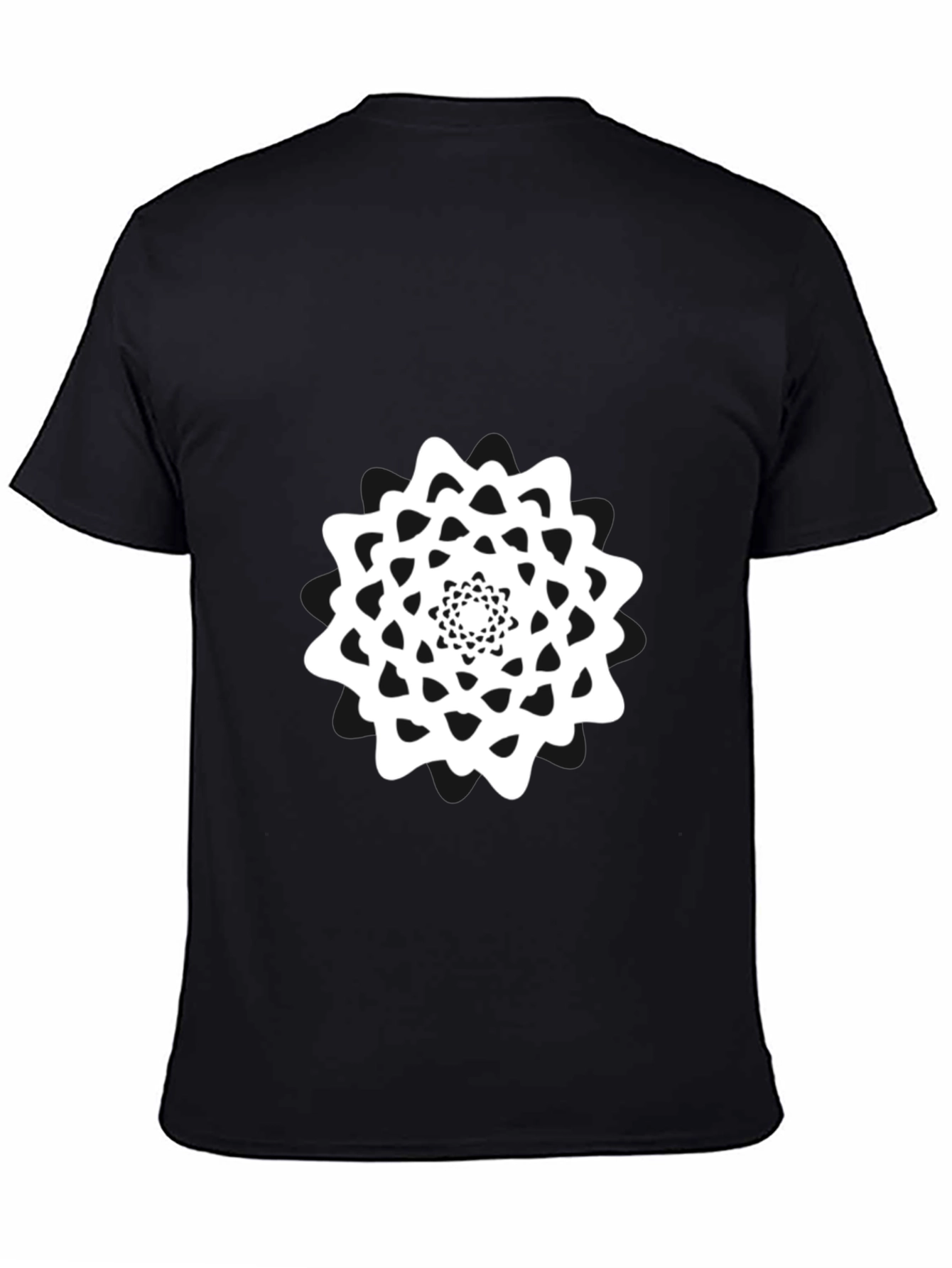 Abstract Mandala Graphic Tee - Black