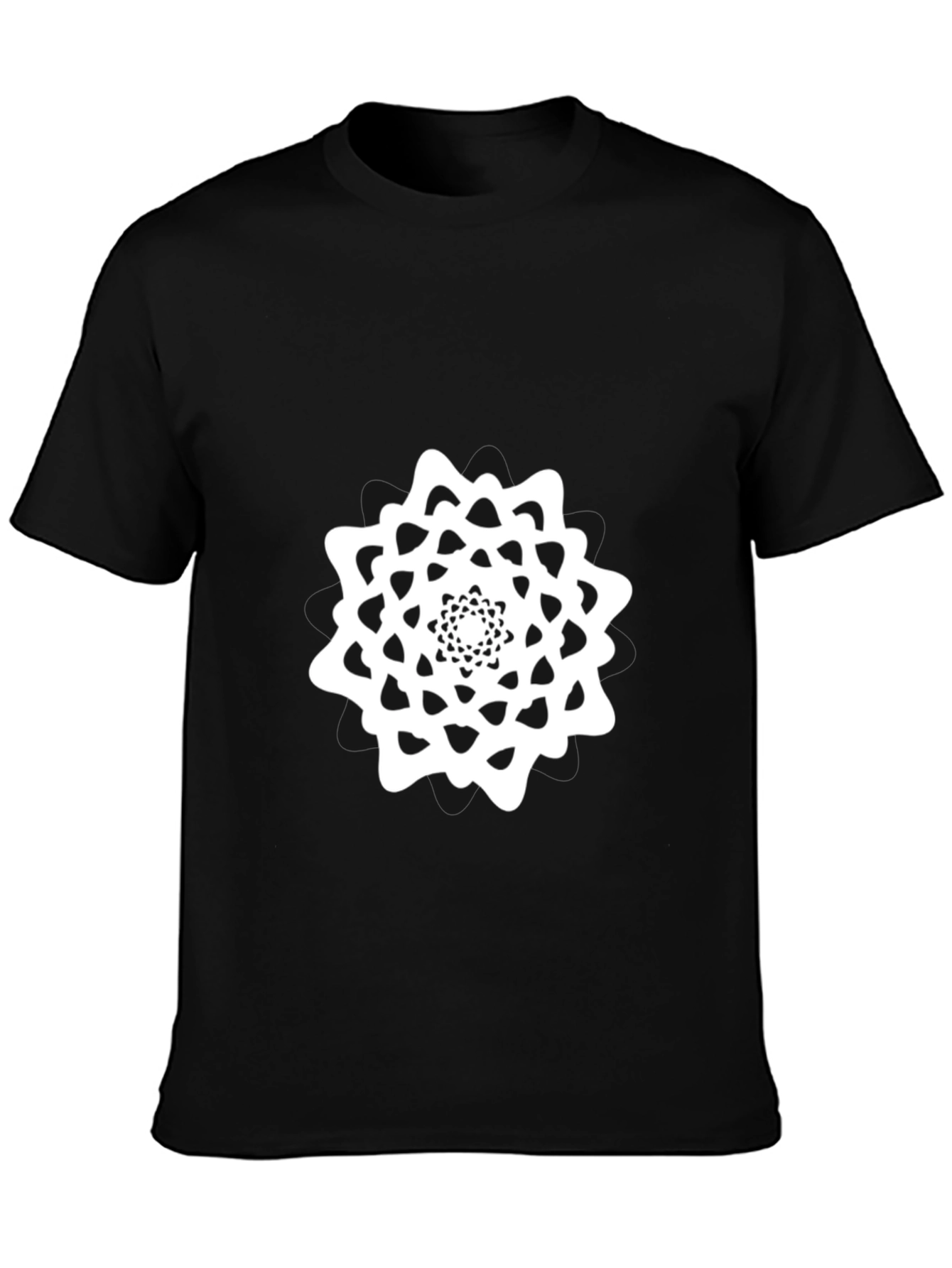 Abstract Mandala Graphic Tee - Black