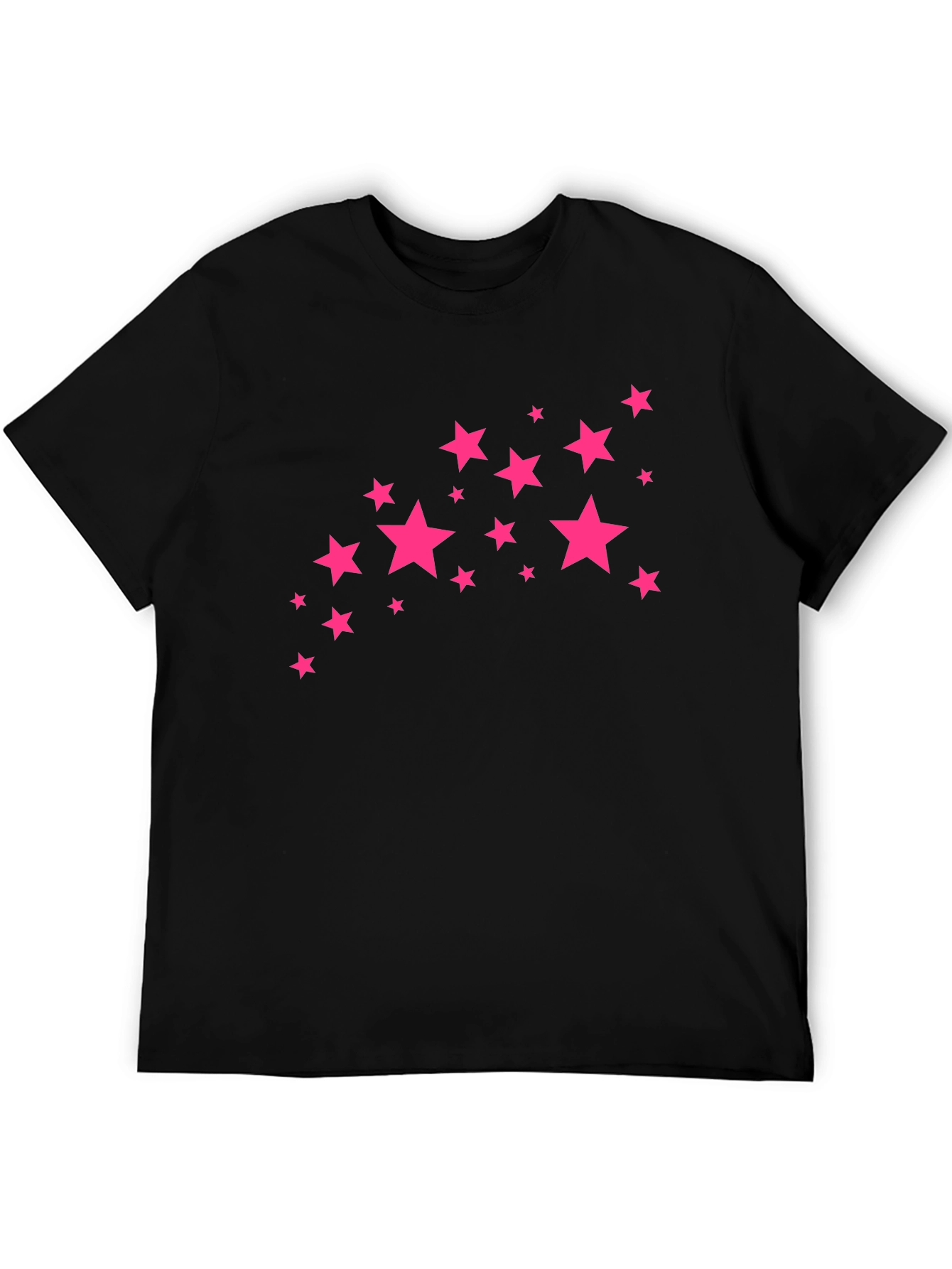 Stylish Black Tee with Pink Star Design