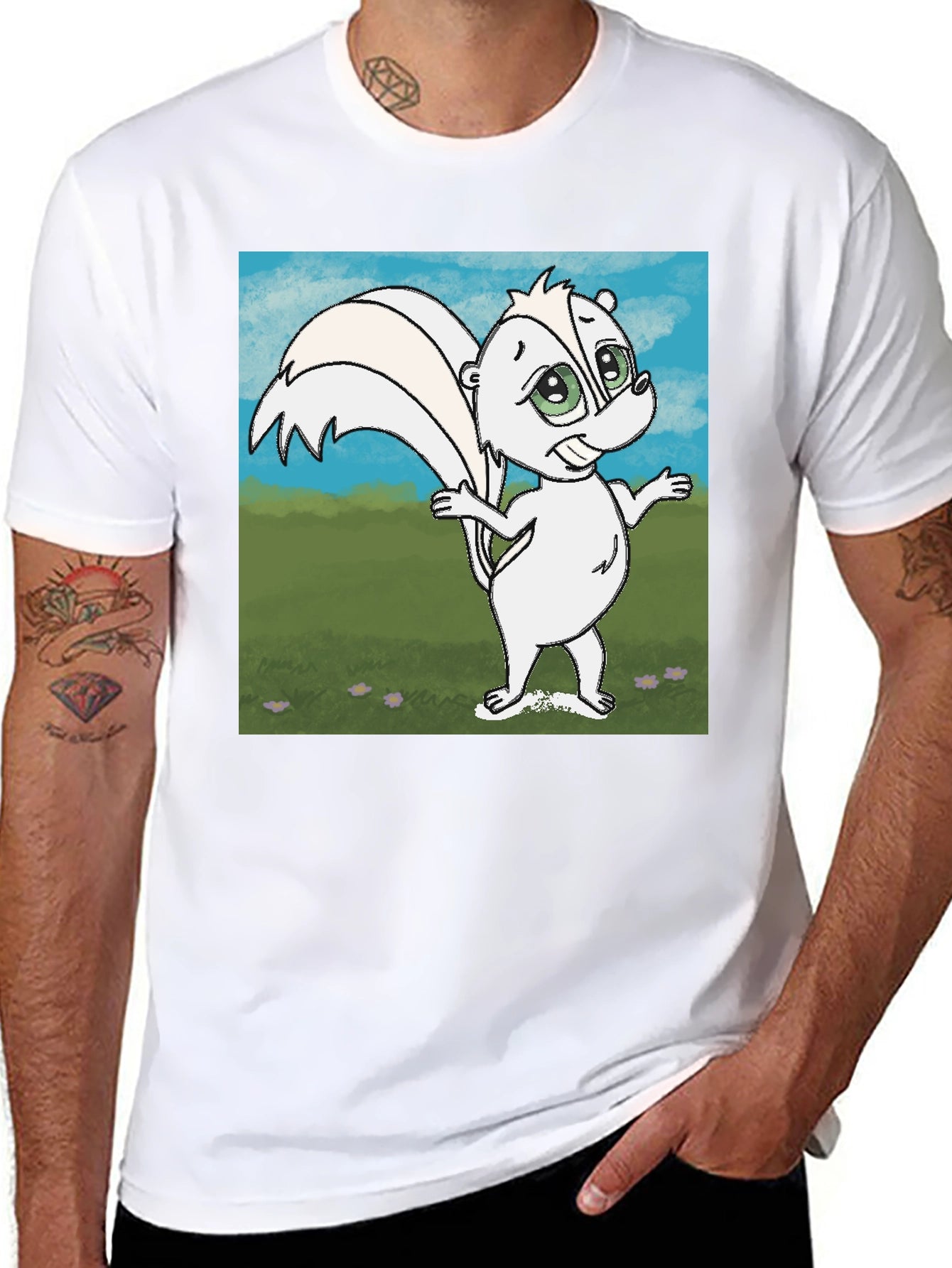 Cartoon Skunk Graphic T-Shirt - Unisex Cotton Tee