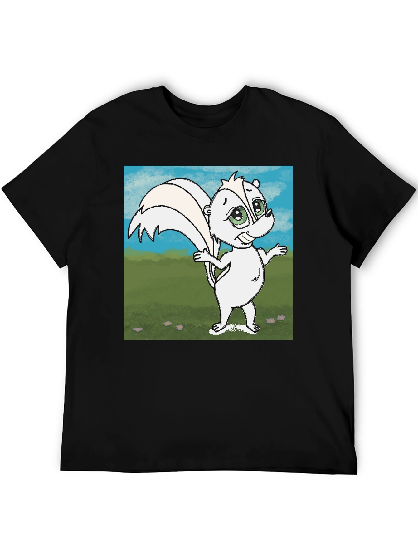 Cartoon Skunk Graphic T-Shirt - Unisex Cotton Tee