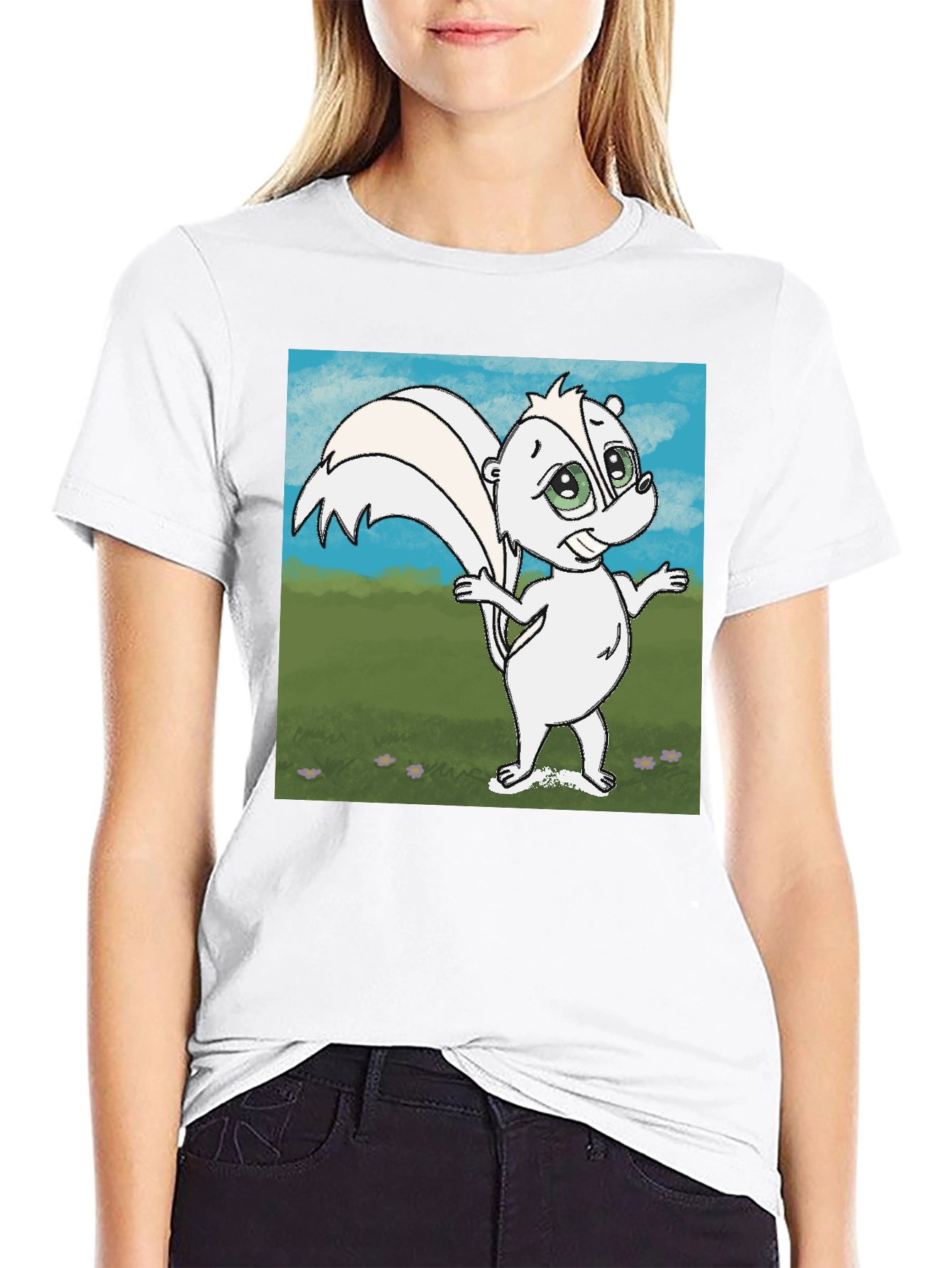 Cartoon Skunk Graphic T-Shirt - Unisex Cotton Tee
