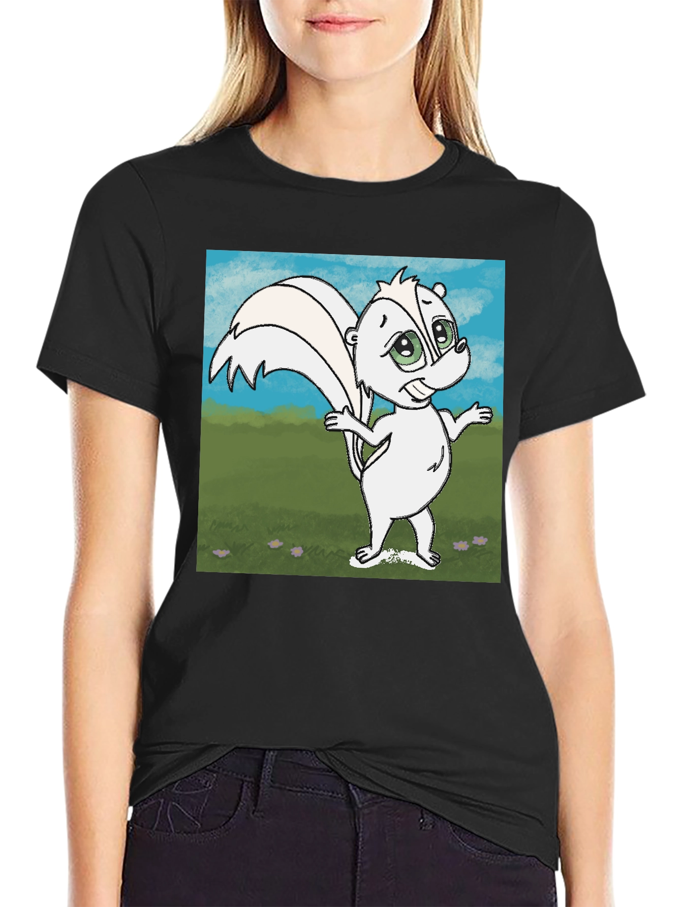 Cartoon Skunk Graphic T-Shirt - Unisex Cotton Tee