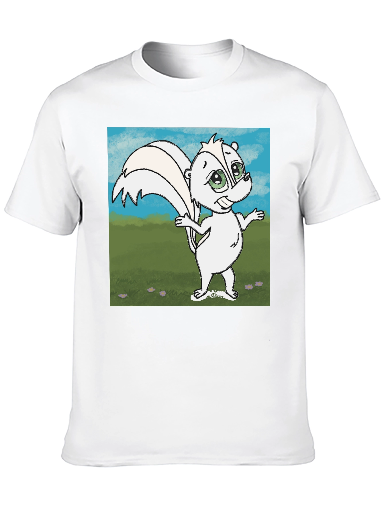 Cartoon Skunk Graphic T-Shirt - Unisex Cotton Tee