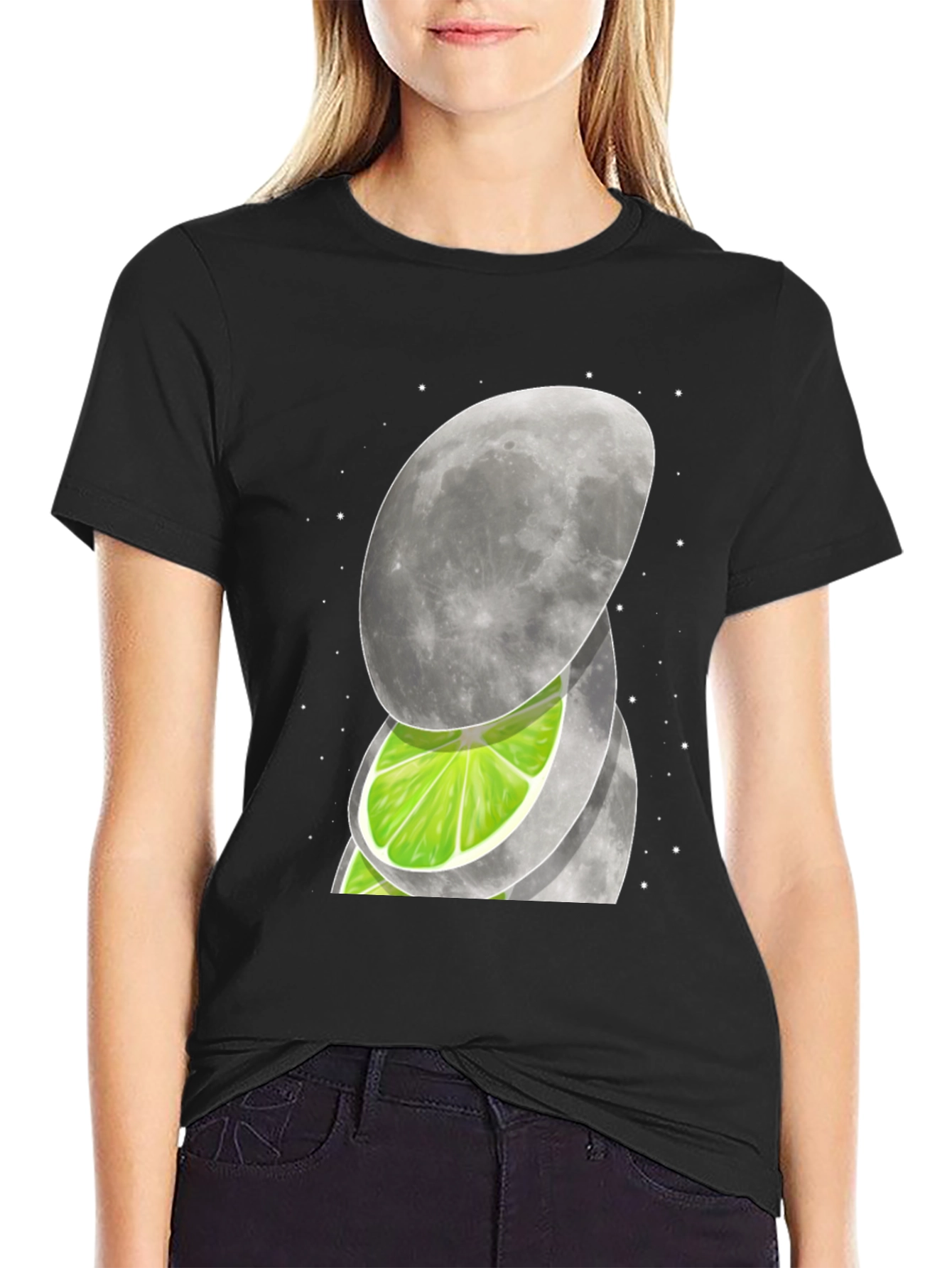 Moon & Lime Graphic T-Shirt - Unique Design