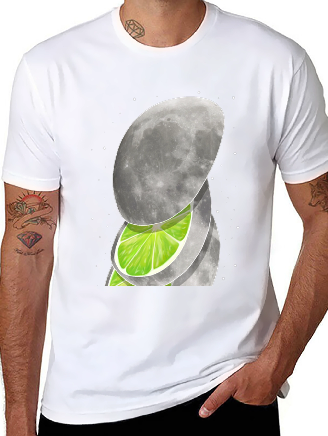 Moon & Lime Graphic T-Shirt - Unique Design